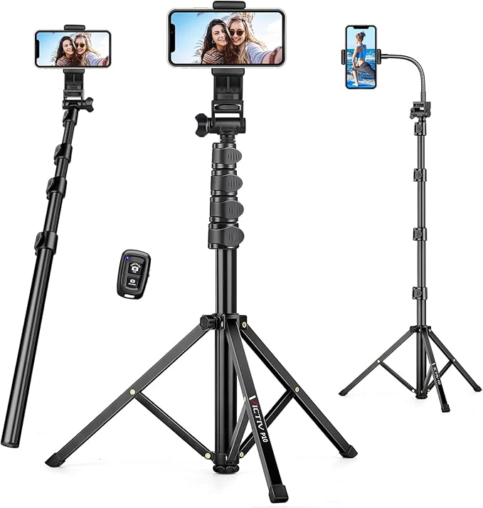 74" Flexible Phone Tripod, Tall Cell Phone Tripod by Victiv