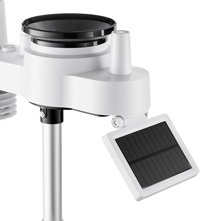 VEVOR 7-in-1 Wi-Fi Weather Station, 7-Inch TFT Display, Wireless Solar Powered - Image 14