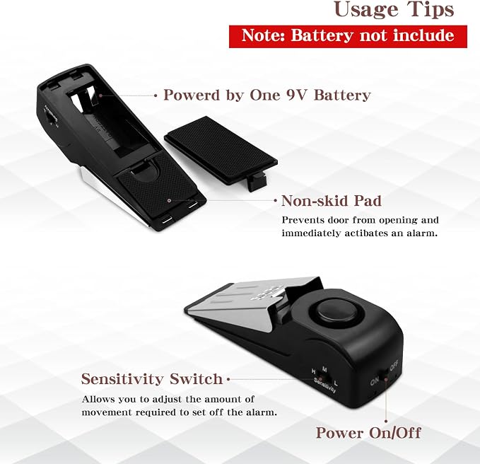 EMDMAK Door Stop Alarm with 120DB Siren Door Stop - Image 3