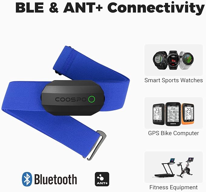 COOSPO Bluetooth Heart Rate Monitor Chest Strap H808S, ANT+ BLE HR Monitor Chest - Image 2