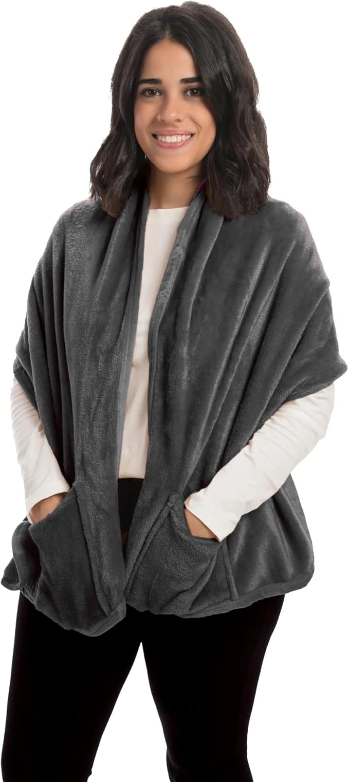 Mintra Home Wearable Microfiber Shawl – Soft and Warm Fleece Wrap by Mintra