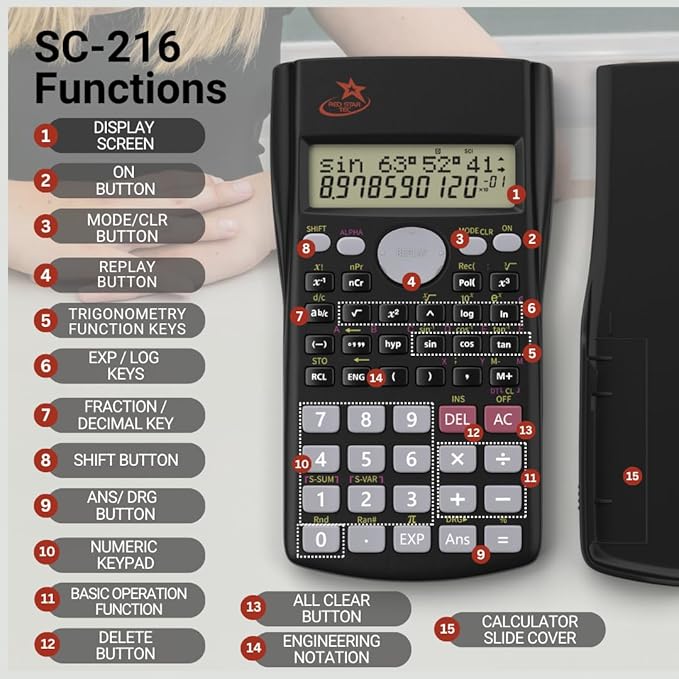 SC-216 Scientific Non-Graphing Calculator - Image 4