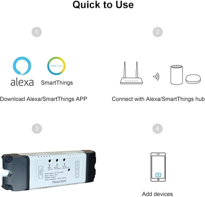 Zigbee 2CH AC 85-250V Relay Smart Switch Module, Wireless APP Remote Control - Image 2