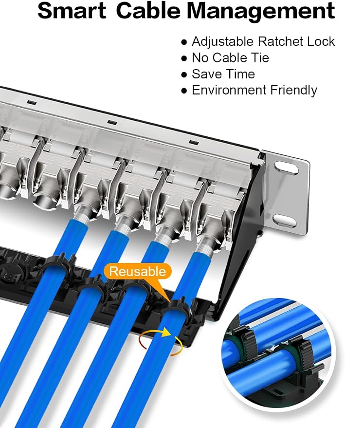 12Port Blank Keystone Patch Panel 1U Keystone Patch Panel 10 Inch Shielded - Image 5