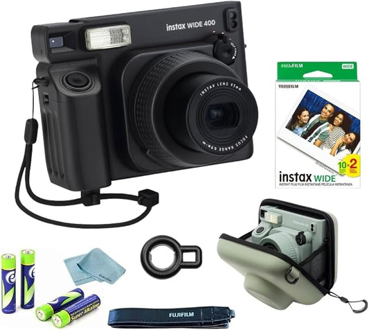 FujiFilm Instax Wide 400 Black Instant Camera Bundle by FUJIFILM