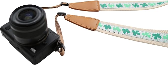 Original Design Personalized Adjustable Camera Strap Celtic Style Lucky Clover - Image 3