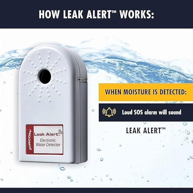 Zircon Leak Alert 3-Pack Water Detector Alarm – 90 dB Battery-Powered Leak & - Image 3