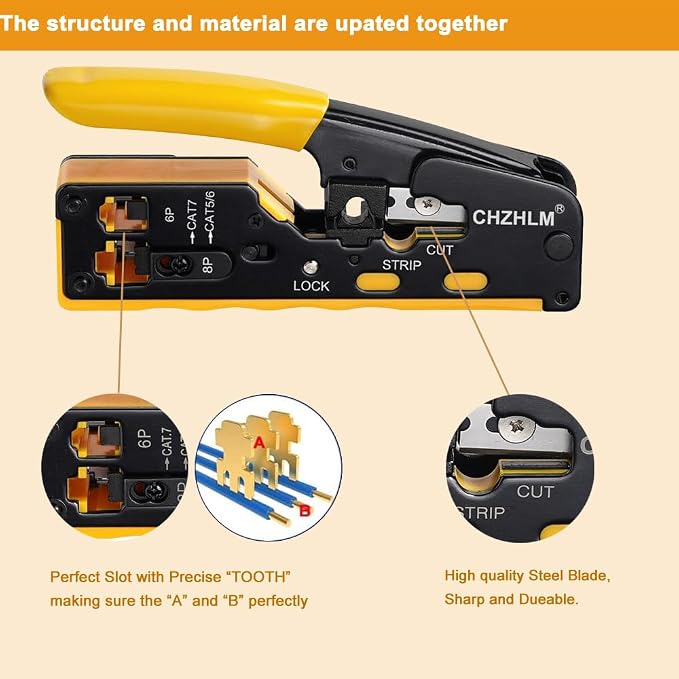 Rj45 Crimp Tool Pass Through Ethernet Crimping Tool kit - Image 4