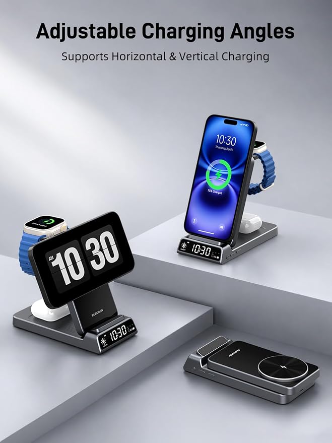 3 in 1 Charging Station for Apple, ELECDOV Magnetic Charger for iPhone - Image 6