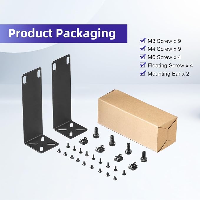 Rack Mount Kit for 8.7 inch Switches, Adjustable Rack Ears for Netgear - Image 4