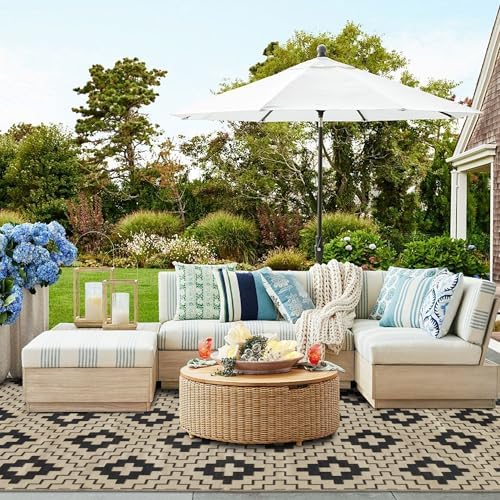 SAND MINE Waterproof Outdoor Rug 9x12 ft, Reversible Plastic Straw Area Rug - Image 7