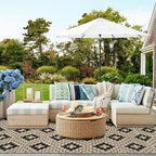 SAND MINE Waterproof Outdoor Rug 9x12 ft, Reversible Plastic Straw Area Rug - Image 7