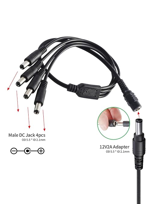 Lonnky DC 12V 2A Security Camera Power Adapter Combine - Image 9
