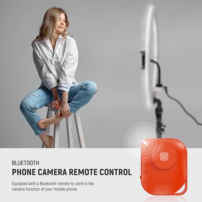 NEEWER 18 inch Ring Light with Tripod Stand and Phone Holder, Ultra Thin Video - Image 6