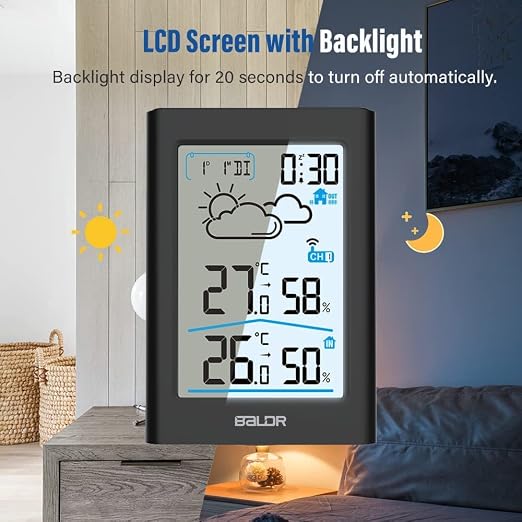 BALDR Indoor Outdoor Thermometer Wireless, Battery Powered Weather Station - Image 4
