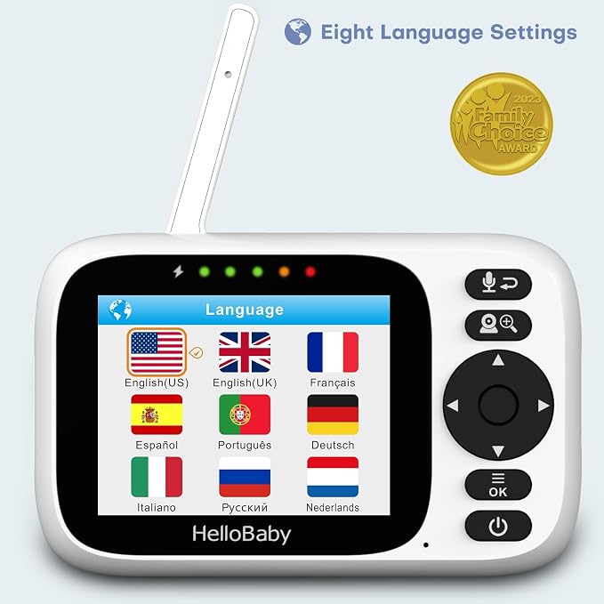HelloBaby 3.2'' Baby Monitor 4 Cameras, Video Audio Baby Monitor No WiFi - Image 9