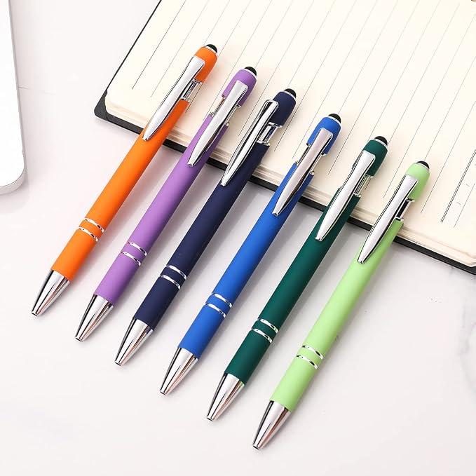 Oddmoal Ballpoint Pen with Stylus Tip, Soft Touch Click Metal Pen, 1.0mm Medium - Image 5