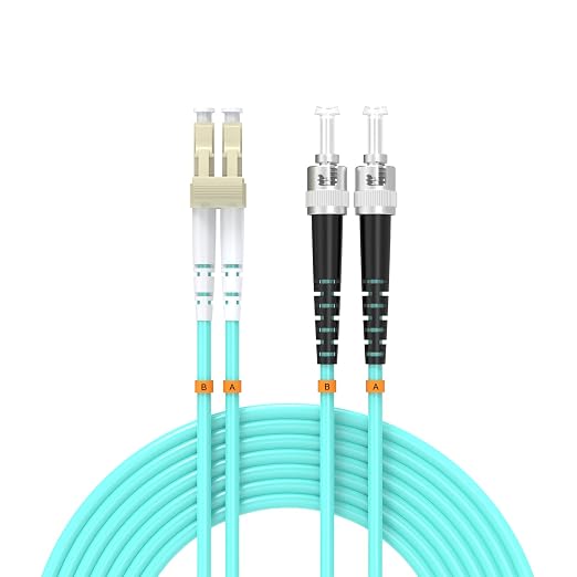 LC/UPC to ST/UPC Fiber Patch Cable OM3 82ft/25meters, 10Gb/Gigabit MultiMode by Buacoz