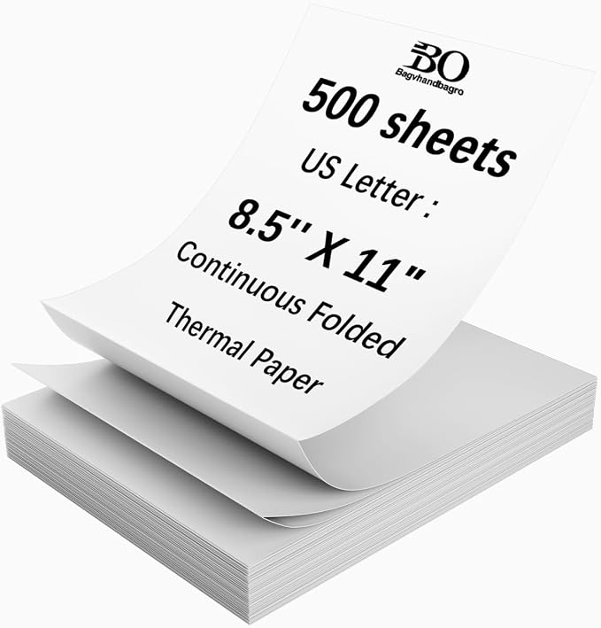 500-Sheet Thermal Printing Paper of Continuous Folded Great Value Pack by Bagvhandbagro