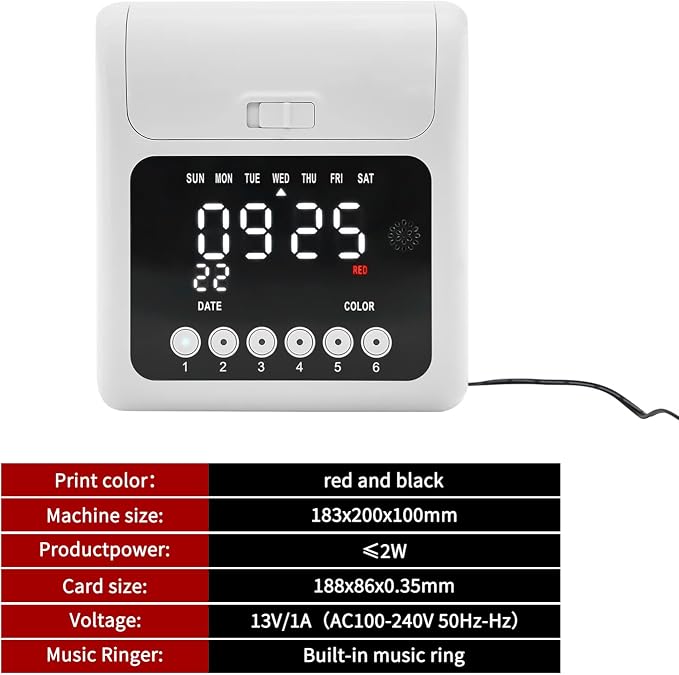 Starter Time Clock Bundle, Electronic Calculating Time Clock Employees in/Out - Image 5