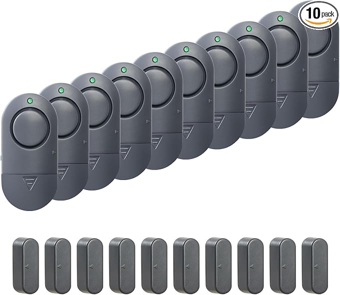 Window Alarm Sensors, 120DB Loud Door Chimes by Rinetiy