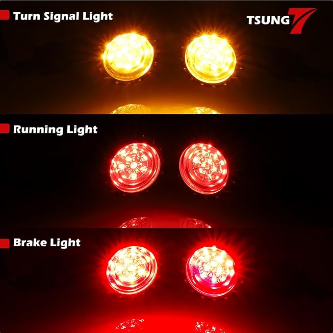 TSUNG 2PCS Motorcycle Rear Turn Signals LED Bullet SMD Blinkers Brake Tail - Image 3