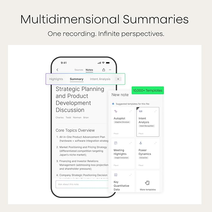 Plaud Note AI Voice Recorder, Note Taker w/Case, App Control, Transcribe & - Image 4