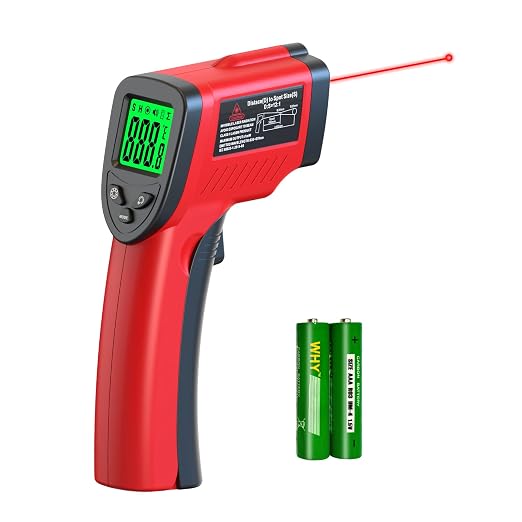 Digital Infrared Thermometer Gun -58℉ to 1022℉, Adjustable Emissivity, Laser by DEASOMIYE