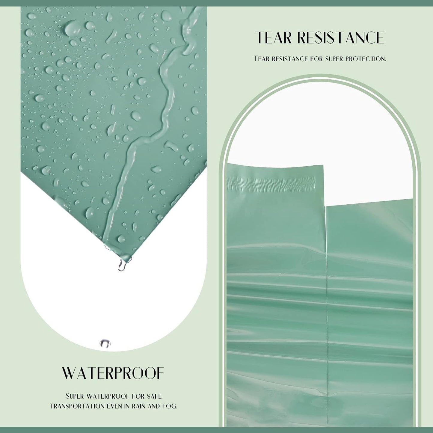 Metronic Poly Mailers 14.5X19 100 Pack, Strong Adhesive Shipping Bags for Clothing, Waterproof and Tear-Proof Envelopes, Packaging Bags Mailers Poly Bags for Shipping in Grayed Jade Green