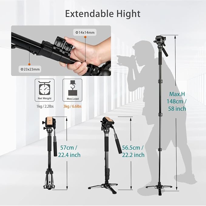 Extendable Camera Aluminum Monopod - Image 2