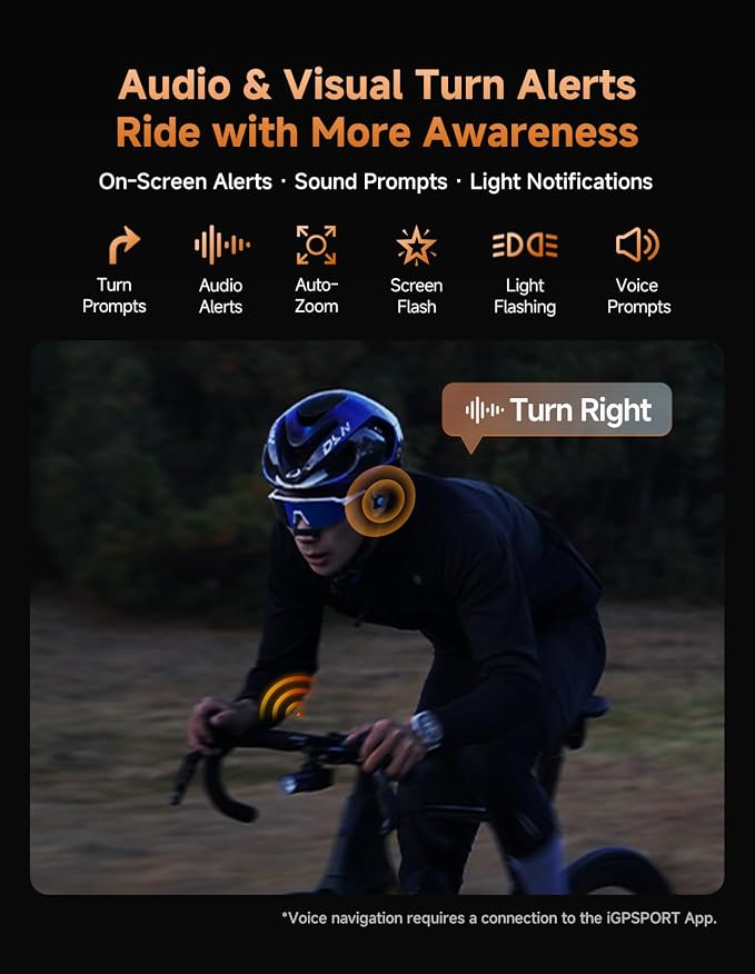 iGPSPORT BiNavi Air Bike Computer, 3.0'' Touchscreen MAP Voice Navigate Reroute - Image 3