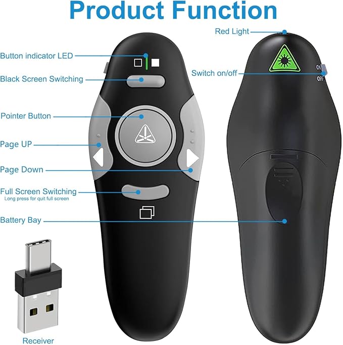 VOVIGGOL USB/Type-C 2 in 1 Presentation Clicker - Image 3