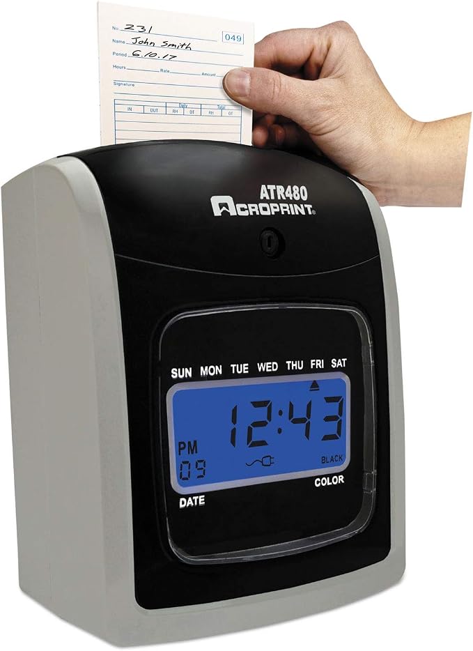 Acroprint ATR480 Totalizing Time Clock Machine – Automatic Employee Attendance - Image 2