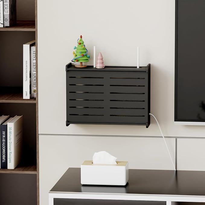 Wooden WiFi Router Storage Box Hider Shelf, Decorative Projector Box Hider Rack - Image 6