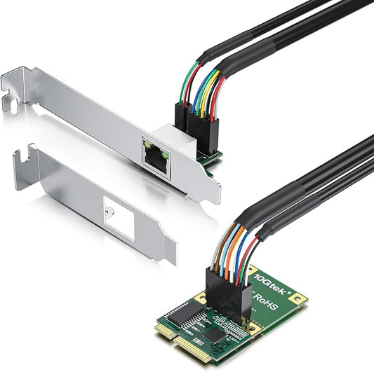 10GTEK Mini PCIe 2.5G Ethernet Network Card, 30-cm Cable Length, by 10Gtek