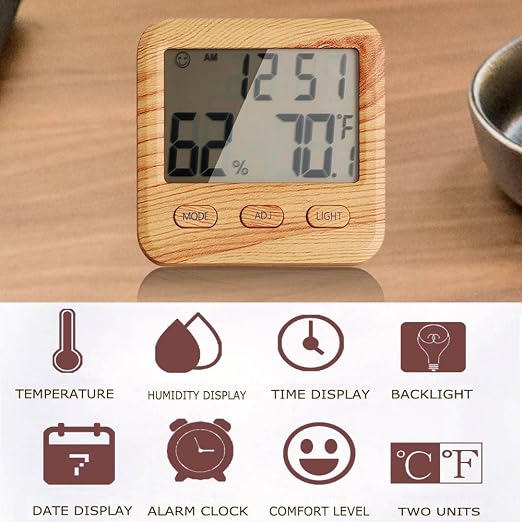 Digital Hygrometer Indoor Thermometer, Temperature Humidity Gauge - Image 2