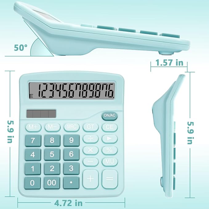 Cute Light Blue Desktop Calculator - Image 7