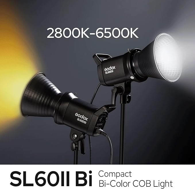 Godox SL60IIBi Bi-Color LED Video Light, 75W 25100Lux@1M CRI 96+ 11 FX Effects - Image 2
