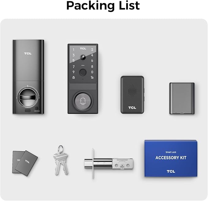 TCL D1 Max Security Video Smart Lock, 3-in-1 2K Camera, Doorbell & Fingerprint - Image 9