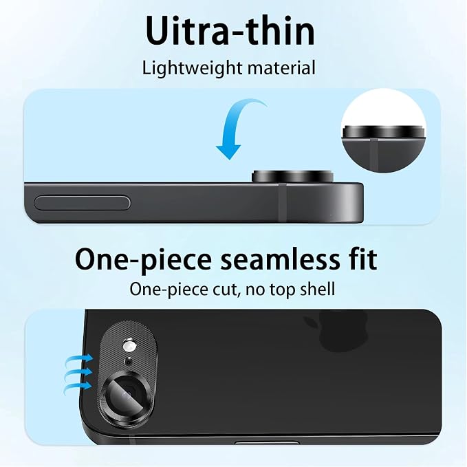 Camera Lens Protector for iPhone 17e / iPhone 16e, Aluminum Alloy Sapphire - Image 3