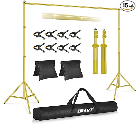 EMART Backdrop Stand 10x7ft Photo Studio Adjustable Background Stand Support kit by EMART