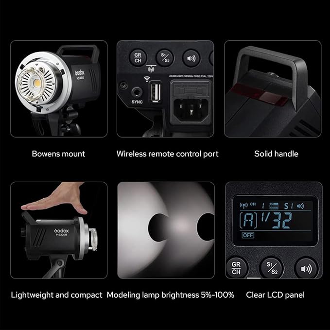 Godox MS300V MS300-V Compact Studio Strobe Flash Light - 300W - Image 6