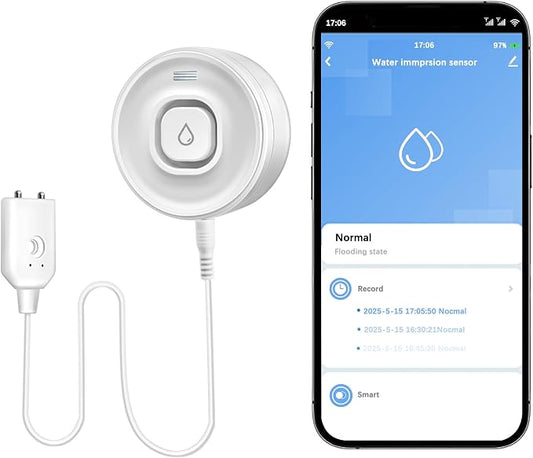 Wi-Fi Water Leak Detector, 100dB Adjustable Audio Alarm Sensor, Sensitive Leak by PHOVOLT
