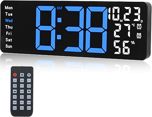 Digital Wall Clock Large Display, 17.3" Digital Clock by Jun-Electron