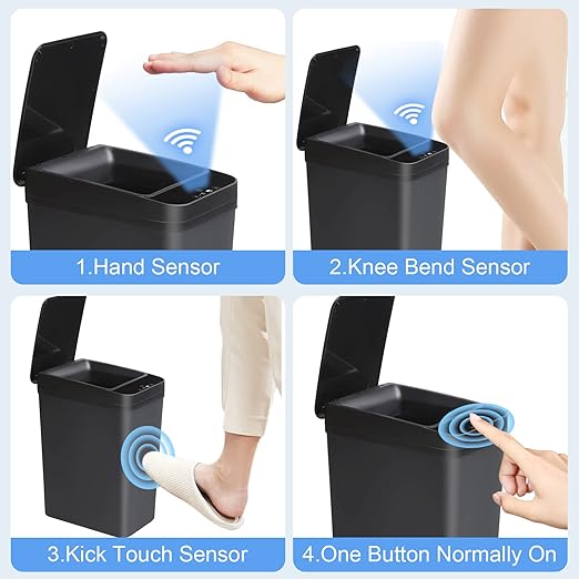 Anborry Bathroom Automatic Trash Can 3 Pack 2.2 Gallon Motion Sensor Touchless - Image 5