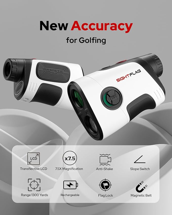 GF2 Golf Rangefinder with Slope, 1300 Yards Laser Range Finder, 7.5X - Image 2