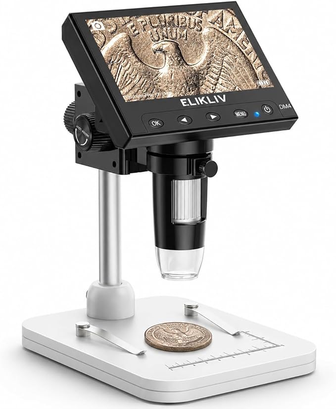 Elikliv Microscope, LCD Digital Coin Microscope 1000x, Coin Magnifier by Elikliv