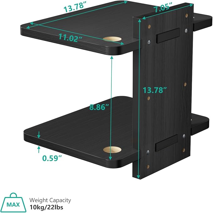 WALI Floating TV Shelf, 2 Tier Projector Shelf - Image 2
