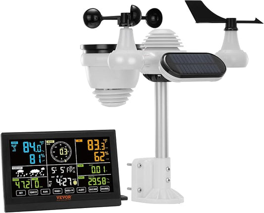 VEVOR 7-in-1 Wireless Weather Station, 7.5 in Color Display, Digital Weather by VEVOR