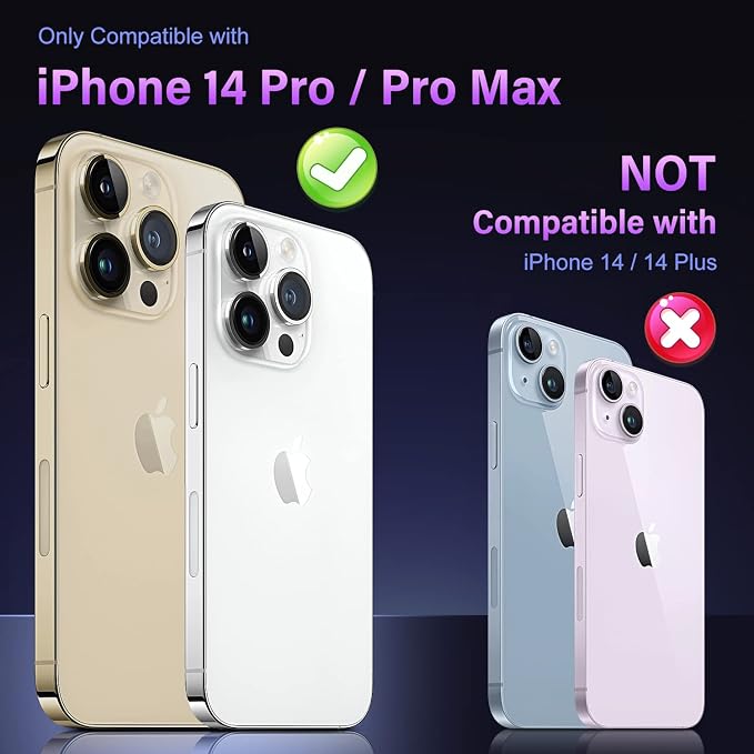 Uyiton for iPhone 14 Pro/iPhone 14 Pro Max Camera Lens Protector, 9H Tempered - Image 7